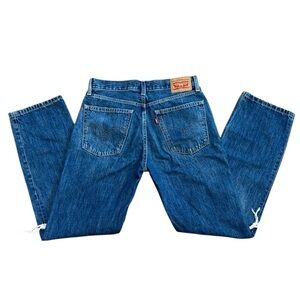 Levi’s Low Pro Straight Distressed Blue Jeans Womens 27 Lowrise Denim Y2K Preppy